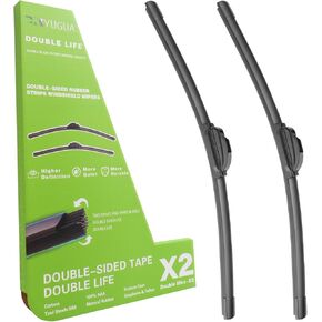 All-Seasons Windshield Wiper Blades Replacement 19" + 19" Wiper Blade Set (U/J HOOK), Quiet and Efficient Double Sided Use Life
