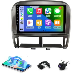 PHEZEN 9 Inch Touchscreen Wireless CarPlay Driveplay Multimedia Player Fit for Lexus LS430 2001-2006, Wireless Carplay & Android Auto for Car Stereo, Bluetooth/Mirror Link/Maps Navigation - 2+32G