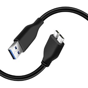 45CM Micro B Cable, USB 3.0 A Male to Micro USB 3.0 Sync Cord high Speed Upto 4.8 Gbps Data Transfer Cable Data Wire for Portable External Hard Drive -1.45 feet-Black
