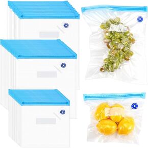 50 PCS Sous Vide Facs 3 BASE LESABLE VAREAM VAREAM BAS للطعام والطهي سحاب الطهاة ، الحفاظ على أكياس سدادات الفراغ مع صمام الهواء 8.27 × 8.66ENCH 10.24 × 11.02 بوصة 10.24 × 13.38 بوصة