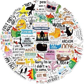 Thrist Funny Stickers for Adults - 50PCS Sarcastic Stickers for Books Water Bottles Laptop Phone Guitar Luggage Funny Water Bottles Sticker for Teens Adults Women Men