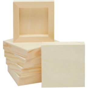 Bright Creations 6 Pack Unfinished Square Wood Panels, 12x12 Wood Canvas Boards for Painting, Cradled Panels for Crafts - Wooden Canvas in Saudi Arabia