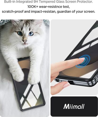 Miimall Strong Magnetic for Samsung Galaxy S25 Ultra Case,[Built-in Glass Screen Protector][Compatible with Magsafe][Military Shockproof Dropproof] Full Heavy Duty Cases for S25Ultra, Purple/Clear in Kuwait