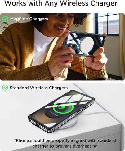 Miimall Strong Magnetic for Samsung Galaxy S25 Ultra Case,[Built-in Glass Screen Protector][Compatible with Magsafe][Military Shockproof Dropproof] Full Heavy Duty Cases for S25Ultra, Purple/Clear in Kuwait