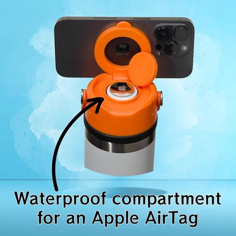 WaterLink MagSafe Compatible Lid for YETI Rambler Chug Cap, AirTag Holder, Magnetic Phone Stand (Black, with Handle) in Saudi Arabia