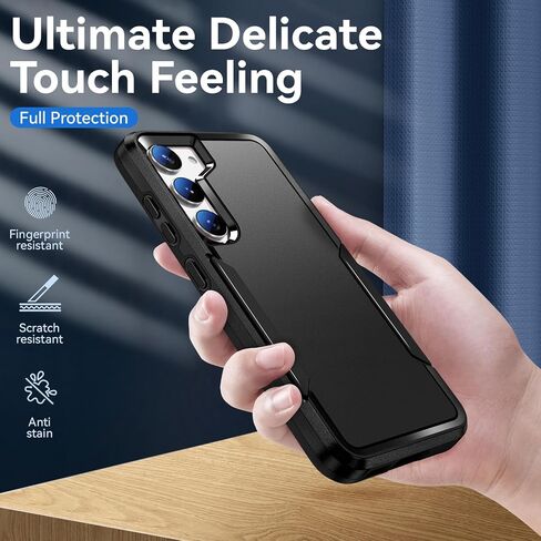for Galaxy S23 Case with Screen Protection: Heavy Duty Protective Shockproof and Scratch Proof Cell Phone case for Samsung Galaxy S23-Black in Saudi Arabia