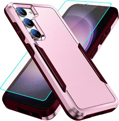 for Galaxy S23 Case with Screen Protection: Heavy Duty Protective Shockproof and Scratch Proof Cell Phone case for Samsung Galaxy S23-Black in Saudi Arabia