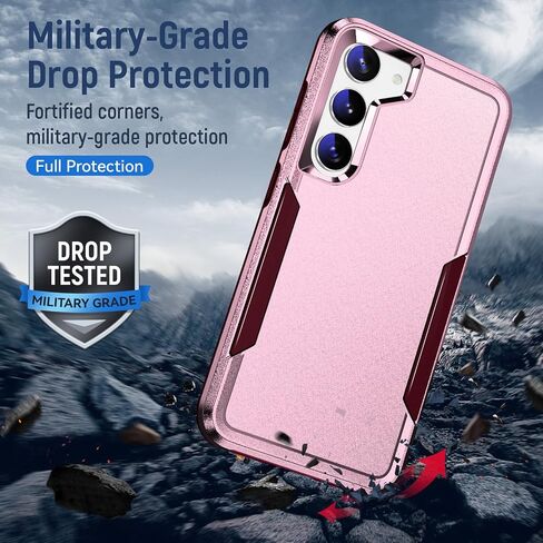 for Galaxy S23 Case with Screen Protection: Heavy Duty Protective Shockproof and Scratch Proof Cell Phone case for Samsung Galaxy S23-Black in Saudi Arabia