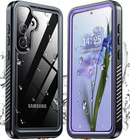 ANTSHARE for Samsung Galaxy S25 Case Waterproof, [IP68 Underwater] Built-in Screen/Camera Protector, 12 FT Military Dropproof Full Body Shockproof, Protective Phone Case for Galaxy S25 Case 6.2"-Black in Kuwait
