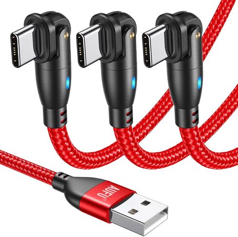 AUFU USB C Cable 6ft (3pack-6.6ft/6.6ft/6.6ft) ، 180 ° دوران من A إلى C Cable/3a USB C كبل الشاحن السريع/USB A إلى USB C كبل Cable/Type C in Kuwait