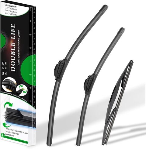 3 Wipers OEM Quality Premium All-Seasons double lifespan Wiper blades compatible with 2014-2021 Grand Cherokee ， 22"+21"+11" for front and rear windshield in Saudi Arabia