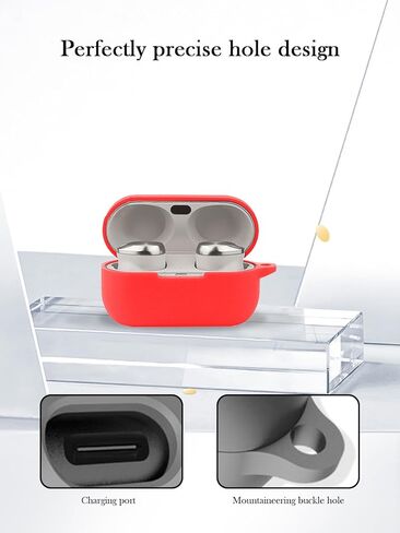 قضية للتقنيات EAH-AZ100 Technics Class HI-FI اللاسلكية ، وغطاء واقية ناعمة ، وغطاء سيليكون بوفوجاك مع مجموعة المفاتيح و Lanyard للتقنيات EAH-AZ100-KBUDS-Black in Kuwait