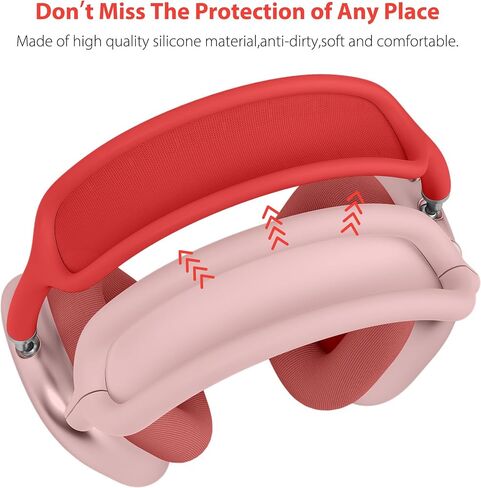 غطاء علبة لسماعات الرأس Max Airpods ، ونمط قذيفة Glitter TPU Cup Cup ، وسادة الأذن السيليكون/تغطية الحماية من عقالها متوافقة مع Apple Airpods Max (2024/2020) ، Glitter Pink Seashell in Kuwait