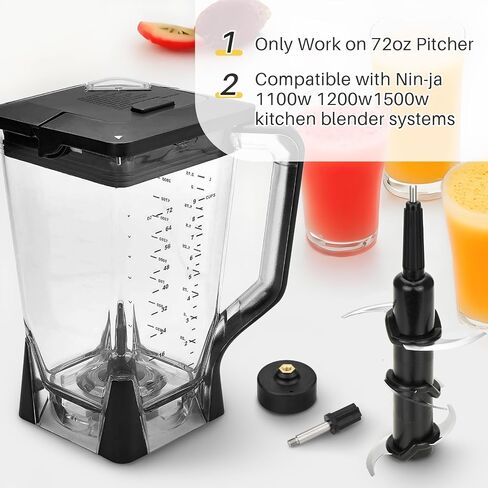 استبدال Blender Blade بديل متوافق مع إبريق Ninja 72 أوقية ، 6 قطع غيار بديل متوافقة مع Ninja 1100W 1200W 1500W Pitcher BL610 BL640 BL642 BL680 BL770 in Saudi Arabia