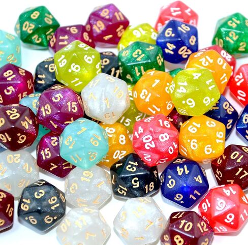 SmartDealsPro 50-Pack 20 Sided Dice D20 Polyhedral Dice with Pouch for DND RPG MTG Table Game in Kuwait