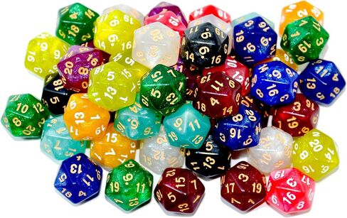 SmartDealsPro 50-Pack 20 Sided Dice D20 Polyhedral Dice with Pouch for DND RPG MTG Table Game in Kuwait