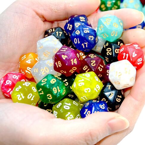 SmartDealsPro 50-Pack 20 Sided Dice D20 Polyhedral Dice with Pouch for DND RPG MTG Table Game in Kuwait