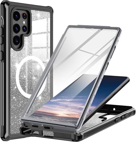 Hekodonk for Samsung Galaxy S24 Case Glitter,Compatible with MagSafe[Built-in Screen Protector+Camera Lens Protector] Full Body Shockproof Protective Bling Phone Case for Galaxy S24,Amethyst in Saudi Arabia