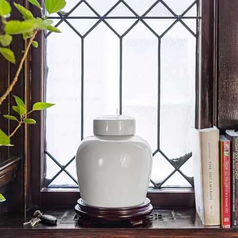 Red Lantern 10" Ladies Blue & White Porcelain Ginger Jar in Kuwait