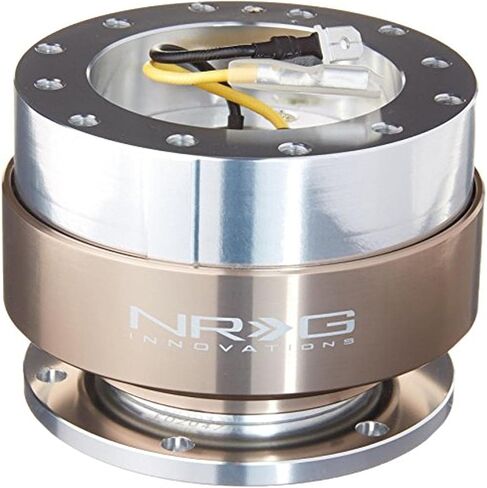 NRG Innovations NRG-SRK-100RD Gen 1.0 RACE 6-HOLE محول تحرير سريع لعجلة القيادة مع مسامير تثبيت، هيكل أسود سريع التحرير/حلقة كروم حمراء in Saudi Arabia