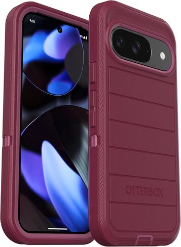 OtterBox Google Pixel 9 & Pixel 9 Pro (Only) - Defender Series Case - Black - Rugged & Durable - with Port Protection - Includes Holster Clip Kickstand - Microbial Defense Protection in Saudi Arabia