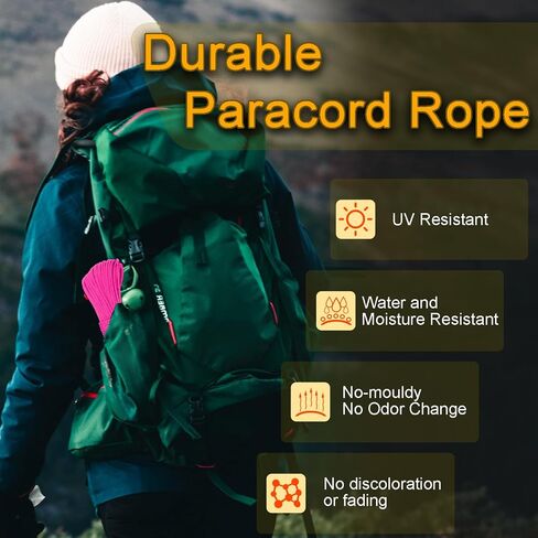 CooBigo Paracord Rope 1000lb,4mm 12 Strand Parachute Cord,100ft Orange Paracord for DIY Weave Bracelet/Lanyards,Tent Camping,Hiking,Survival,or Others Outdoor Gear in Saudi Arabia