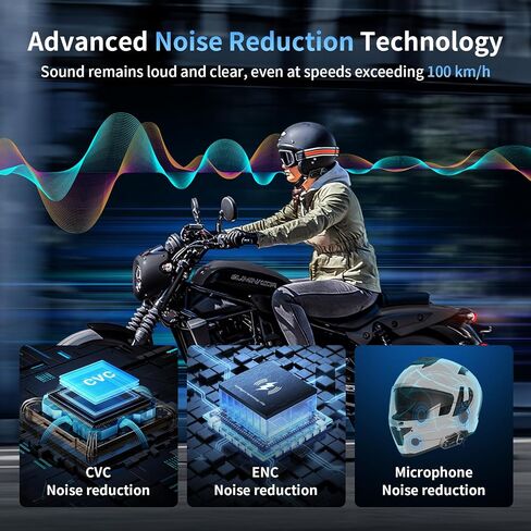 Fodsports M1-S Air Motorcycle Helmet Bluetooth, 4 Riders Motorbike Intercom Headset with Music Sharing, 1000 m Helmet Communication Systems, Quick Pairing/FM Radio/Handsfree/Stereo Music(2 Pack) in Kuwait