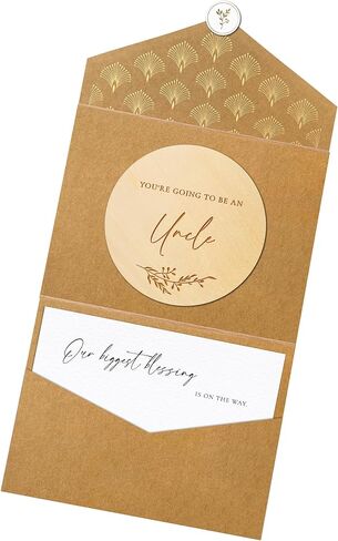 Joli Coon Pregnancy announcement wooden card - You're going to be grandparents with pocketfold envelope and seal sticker - Baby announcement grandparents in Kuwait