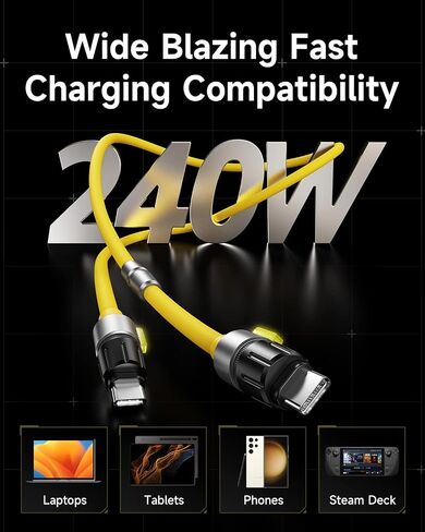 USB C to USB C Cable, 240W (5A) 3.9 ft Silicone Type C Fast Charging Cable for iPhone 16/15/ Pro MacBook, iPad,Switch, Steam Deck in Saudi Arabia