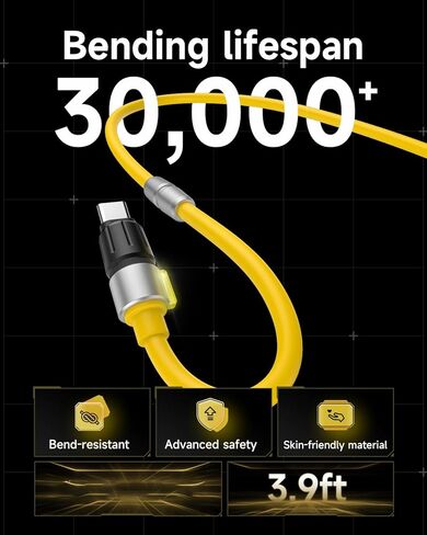 USB C to USB C Cable, 240W (5A) 3.9 ft Silicone Type C Fast Charging Cable for iPhone 16/15/ Pro MacBook, iPad,Switch, Steam Deck in Saudi Arabia