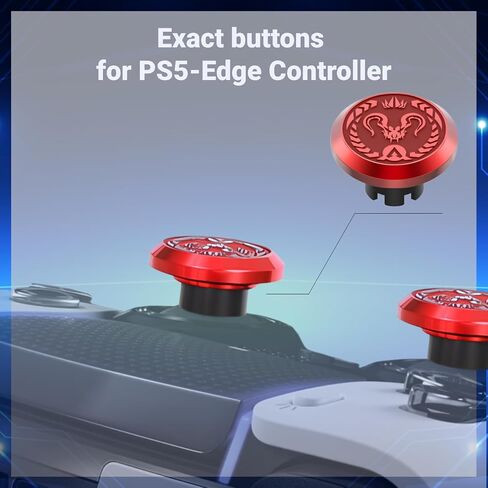 for PS5-Edge Controller Replacement Parts - Thumbsticks, Paddles, Trigger Buttons Accessories for Edge Controller (Red) in Saudi Arabia