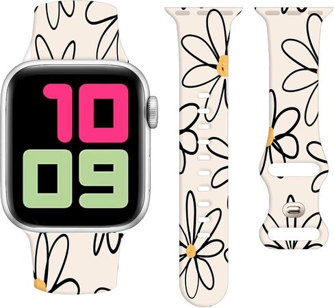 Cute Watch Band Compatible with Apple Watch Band 38mm 40mm 41mm 42mm Men Women,Soft Silicone Strap Replacement Sport Wristbands Compatible with iWatch Ultra Series 9 8 7 6 5 4 3 2 1 SE in Saudi Arabia