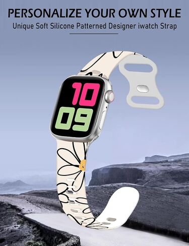Cute Watch Band Compatible with Apple Watch Band 38mm 40mm 41mm 42mm Men Women,Soft Silicone Strap Replacement Sport Wristbands Compatible with iWatch Ultra Series 9 8 7 6 5 4 3 2 1 SE in Saudi Arabia