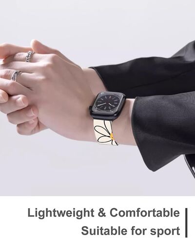 Cute Watch Band Compatible with Apple Watch Band 38mm 40mm 41mm 42mm Men Women,Soft Silicone Strap Replacement Sport Wristbands Compatible with iWatch Ultra Series 9 8 7 6 5 4 3 2 1 SE in Saudi Arabia