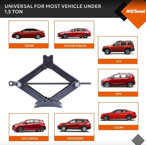 Scissor Jack for Car 2 Ton (4409 lbs) Heavy-Duty Car Jack Kit, Universal Tire Jack Tool Kit - Portable Car Lift Jack with Ratcheting Handle and L-Wrench for Auto SUV MPV in Saudi Arabia