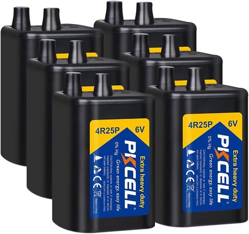 PKCELL 6 Volt Lantern Battery, 6V 4R25 Flashlight Battery with Spring Terminals, Heavy Duty Square Batteries with Long-Lasting Power for Lantern, Emergency Light, Deer Game Feeder, Fencing, 4 Count in Kuwait