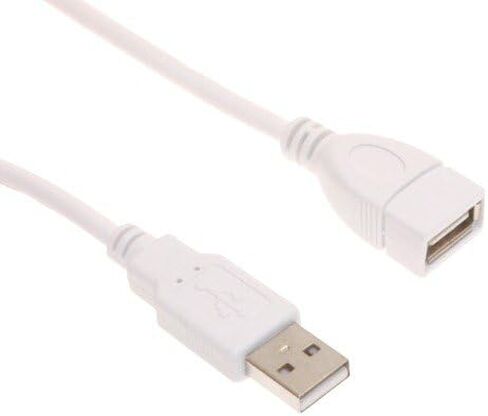 Coolgear 1ft White UltraFlex USB 2.0 A Male to A Female Extension Cable – High-Speed Data Transfer, Shielded for Signal Protection in Saudi Arabia