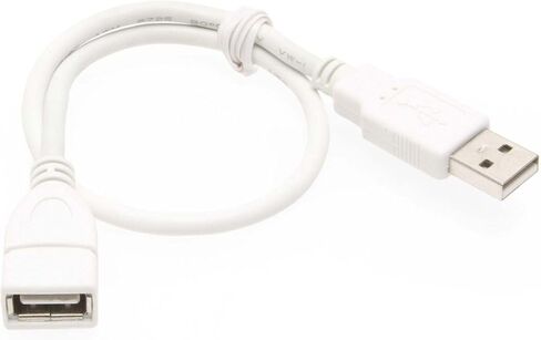 Coolgear 1ft White UltraFlex USB 2.0 A Male to A Female Extension Cable – High-Speed Data Transfer, Shielded for Signal Protection in Saudi Arabia