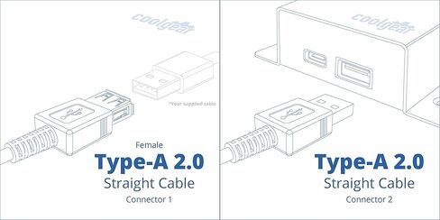 Coolgear 1ft White UltraFlex USB 2.0 A Male to A Female Extension Cable – High-Speed Data Transfer, Shielded for Signal Protection in Saudi Arabia