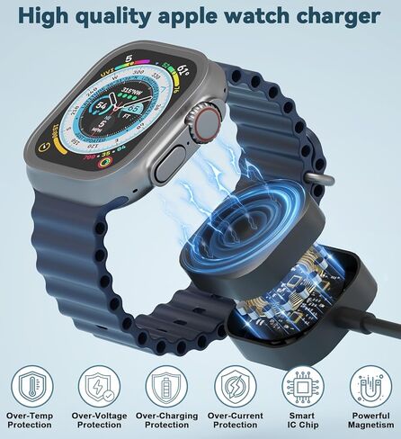 100W Retractable Multi Charging Cable for Apple Watch and iPhone - 4 in 1 Multi Phone Charger Cord with Apple Watch Charger, USB C, Lightning and Micro USB for iPhone, Samsung, iPad, Tablet, Laptap in Saudi Arabia