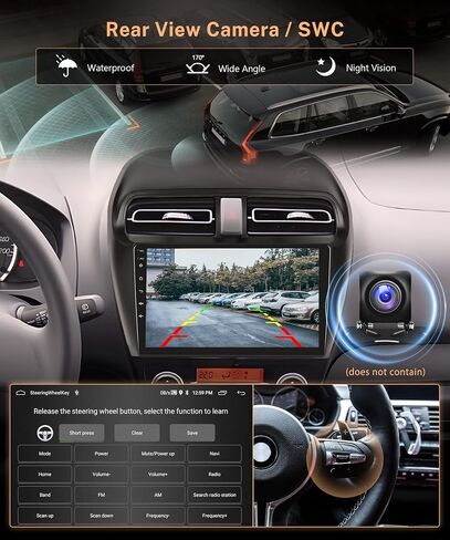 ستيريو سيارة 2G 64G Android 13 لسيارة Mitsubishi Mirage 2012-2016، راديو سيارة بشاشة لمس 9 بوصة من Rimoody مع CarPlay اللاسلكي Android Auto Mirror Link Bluetooth FM/RDS GPS WiFi HiFi SWC Camera in Saudi Arabia