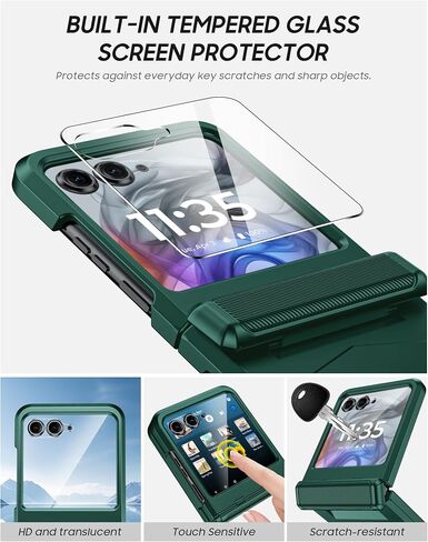 Vizvera for Motorola Razr 2025 Case with Hinge Cover,Built-in Screen Protector Shockproof All-Inclusive Smartphone Cover Wireless Charging for Motorola Razr 2025(Black) in Saudi Arabia