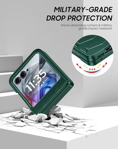 Vizvera for Motorola Razr 2025 Case with Hinge Cover,Built-in Screen Protector Shockproof All-Inclusive Smartphone Cover Wireless Charging for Motorola Razr 2025(Black) in Saudi Arabia