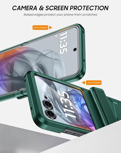Vizvera for Motorola Razr 2025 Case with Hinge Cover,Built-in Screen Protector Shockproof All-Inclusive Smartphone Cover Wireless Charging for Motorola Razr 2025(Black) in Saudi Arabia
