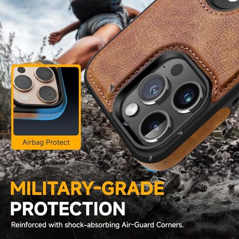 حافظة لهاتف آيفون 14 برو من الجلد الفاخر بشعار عتيق وغطاء حماية فائق النحافة 2022 مقاس 6.1 بوصة (أسود) in Kuwait