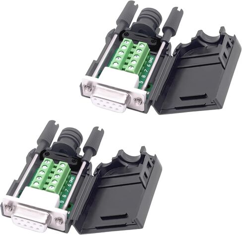 DB9 أنثى موصل Solderless Connector لوحة RS232 D-SUB 9 PIN كتلة المحول التسلسلي مع حزم الحالة 2 (أنثى) in Kuwait