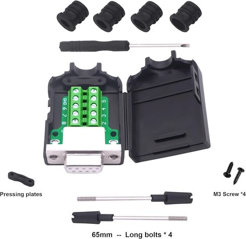 DB9 أنثى موصل Solderless Connector لوحة RS232 D-SUB 9 PIN كتلة المحول التسلسلي مع حزم الحالة 2 (أنثى) in Kuwait