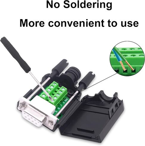 DB9 أنثى موصل Solderless Connector لوحة RS232 D-SUB 9 PIN كتلة المحول التسلسلي مع حزم الحالة 2 (أنثى) in Kuwait