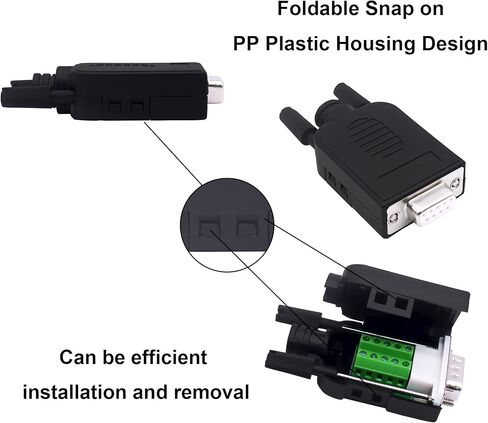 DB9 أنثى موصل Solderless Connector لوحة RS232 D-SUB 9 PIN كتلة المحول التسلسلي مع حزم الحالة 2 (أنثى) in Kuwait