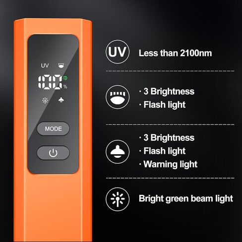 5-in-1 EDC Flat Flashlight 1000LM, Green Pointer UV Light Red Strobe Comb | Aluminum Alloy Handheld Flashlights, Waterproof Pocket Clip Slim Magnetic Handheld Flashlight USB-C Rechargeable in Kuwait